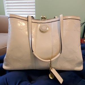 Cream Coach Tote